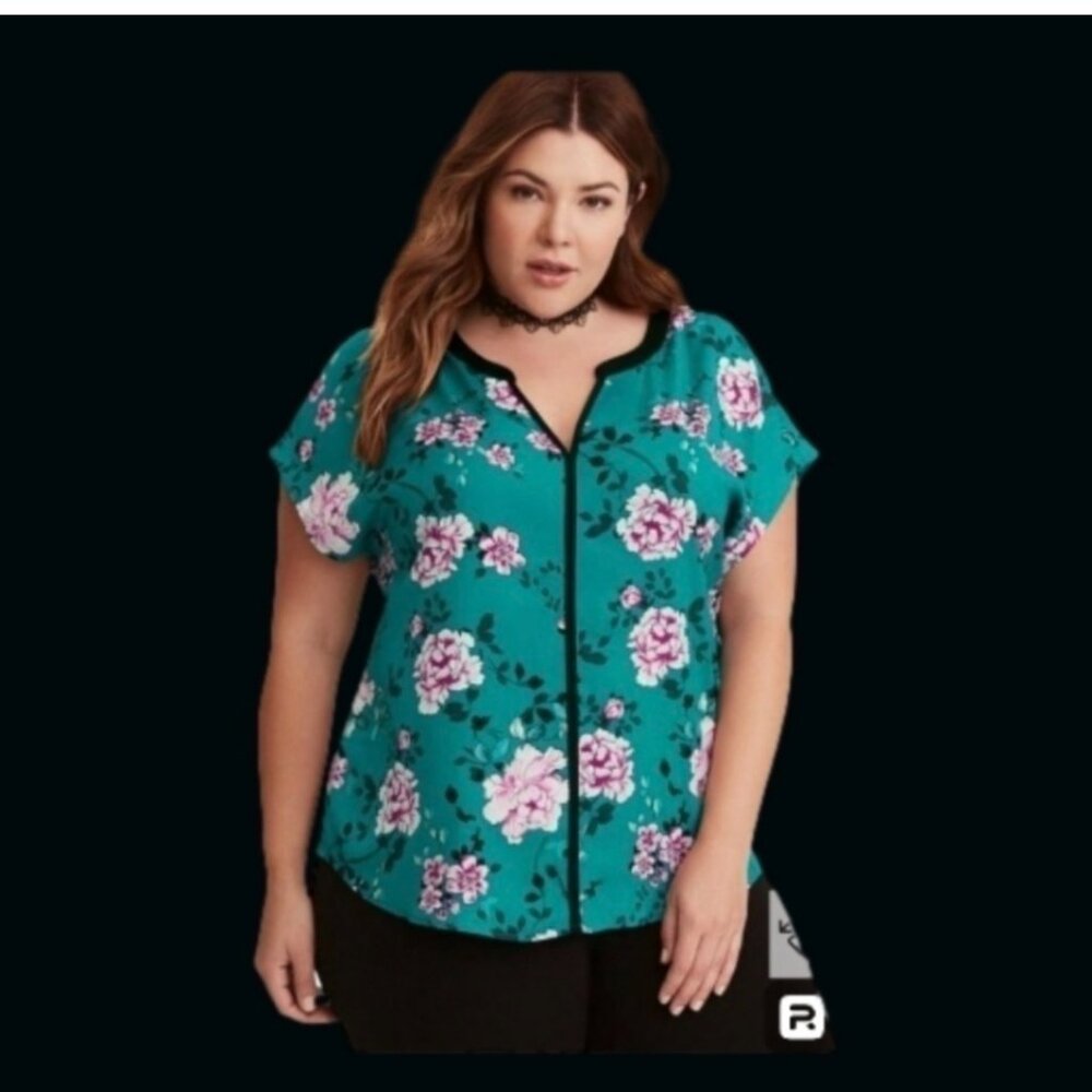 Torrid floral print contrast Dolman top 4X